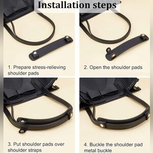 Black Leather Shoulder Strap Pad for a Bag or Purse